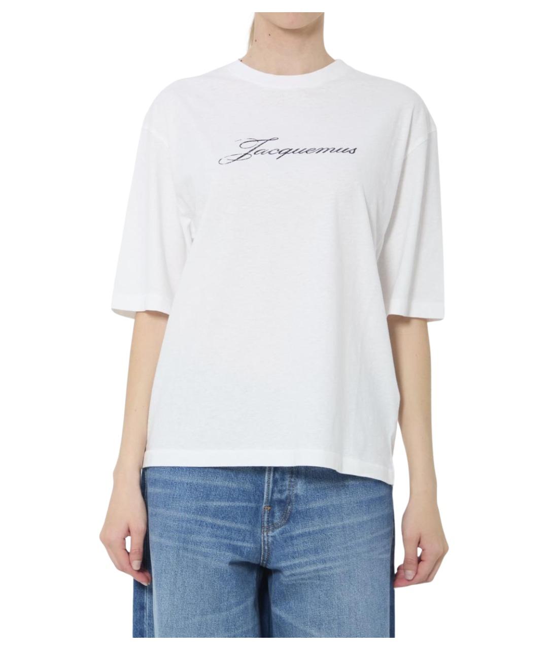 JACQUEMUS Белая хлопковая футболка, фото 1