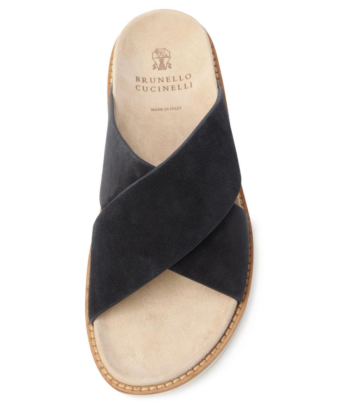BRUNELLO CUCINELLI Мульти кожаные шлепанцы, фото 3