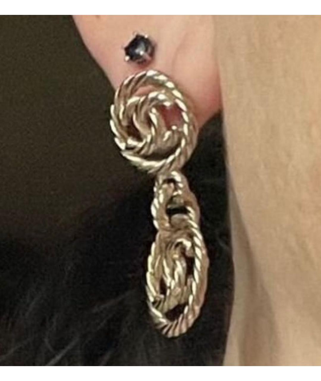 CHANEL Золотые металлические серьги, фото 5