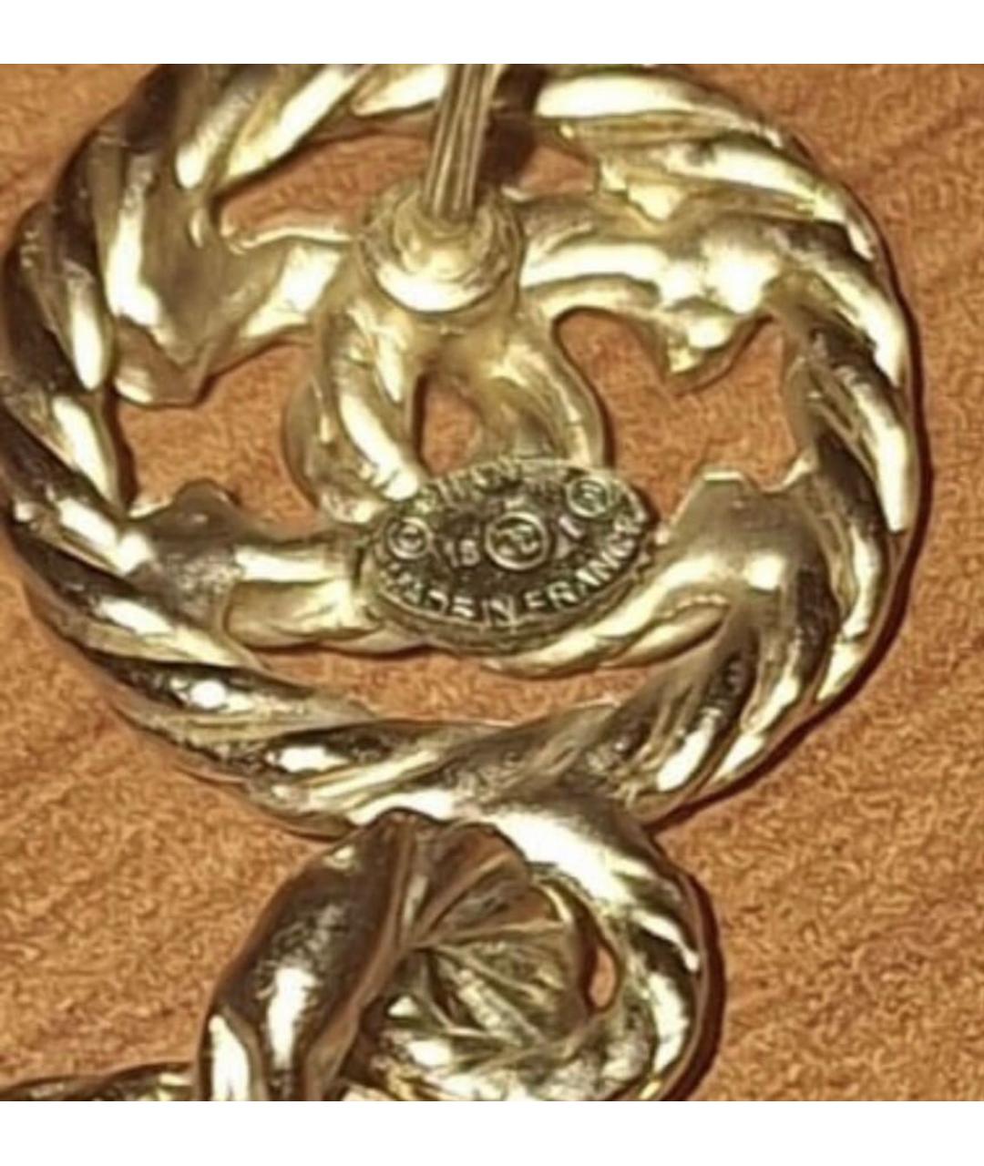 CHANEL Золотые металлические серьги, фото 4