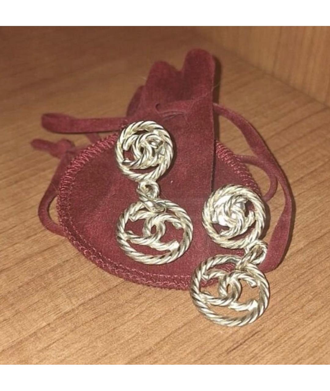 CHANEL Золотые металлические серьги, фото 9