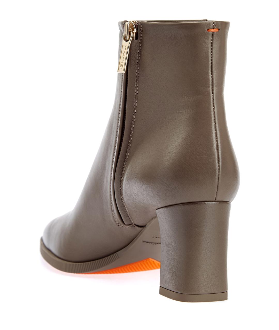 SANTONI Коричневые кожаные ботильоны, фото 4