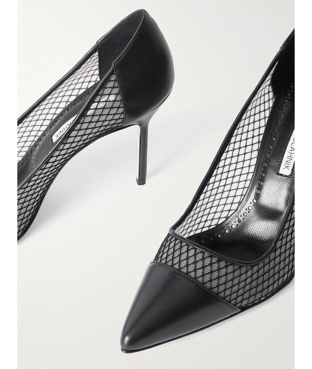 MANOLO BLAHNIK Черные кожаные туфли, фото 8