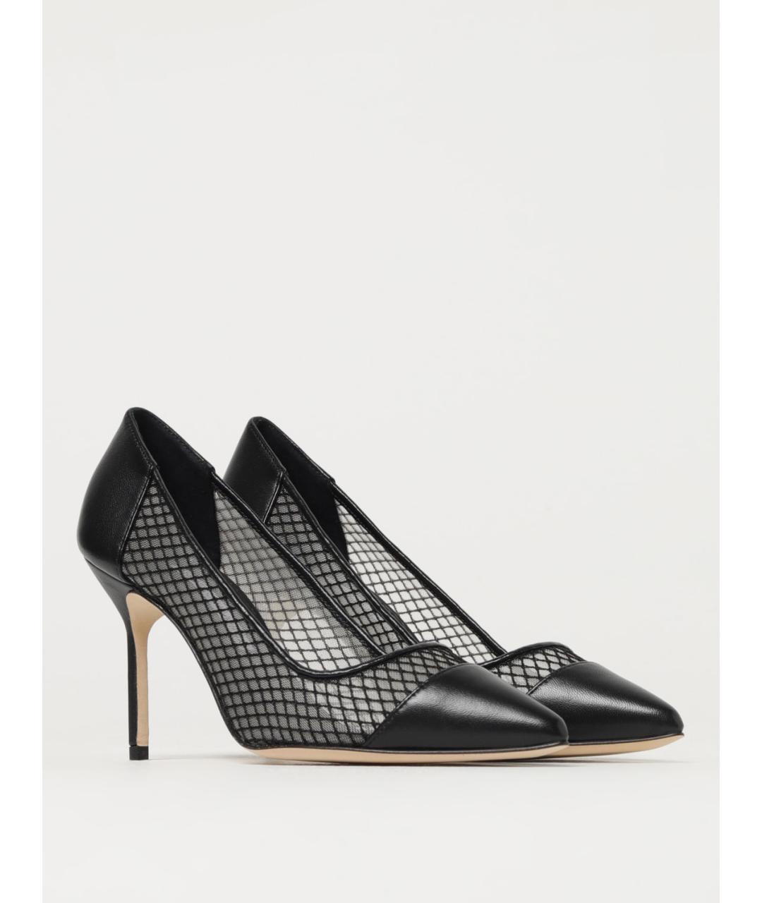 MANOLO BLAHNIK Черные кожаные туфли, фото 9