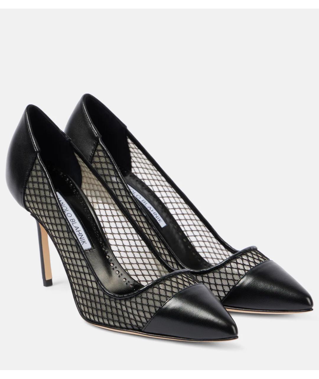 MANOLO BLAHNIK Черные кожаные туфли, фото 4