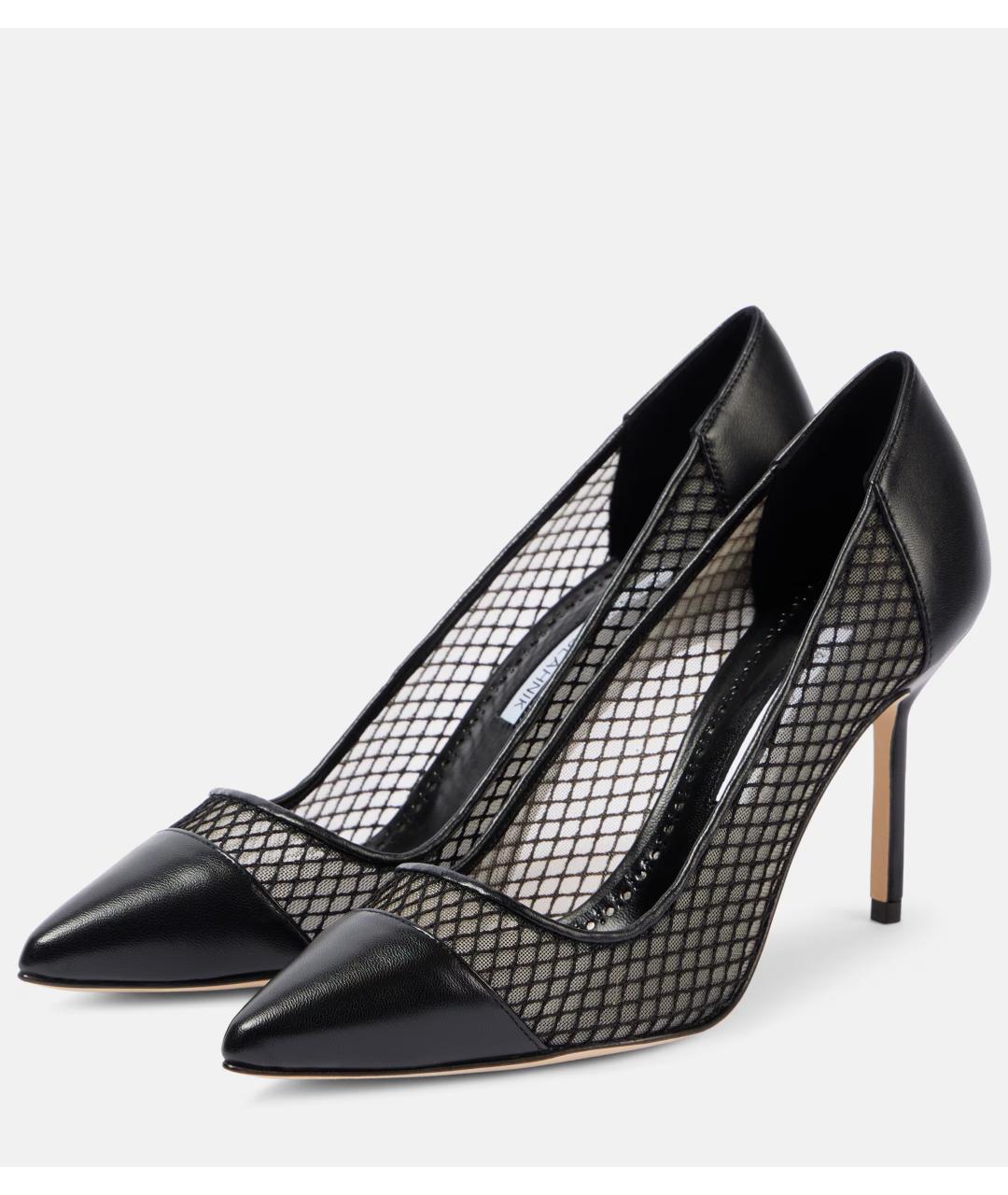 MANOLO BLAHNIK Черные кожаные туфли, фото 5