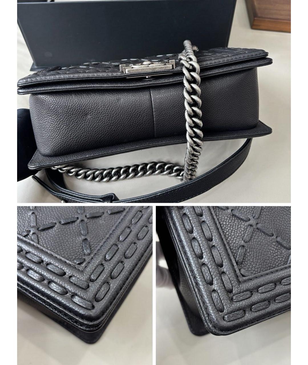 CHANEL Черная кожаная сумка через плечо, фото 8