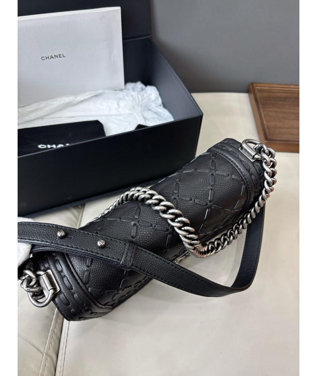 CHANEL Черная кожаная сумка через плечо, фото 5