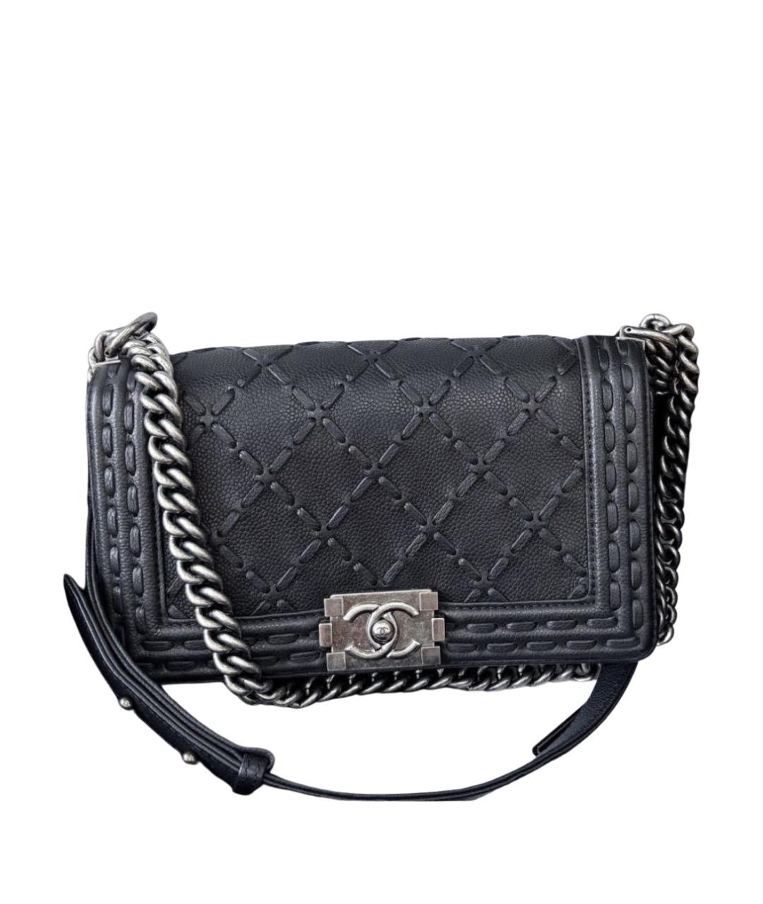 CHANEL Черная кожаная сумка через плечо, фото 1
