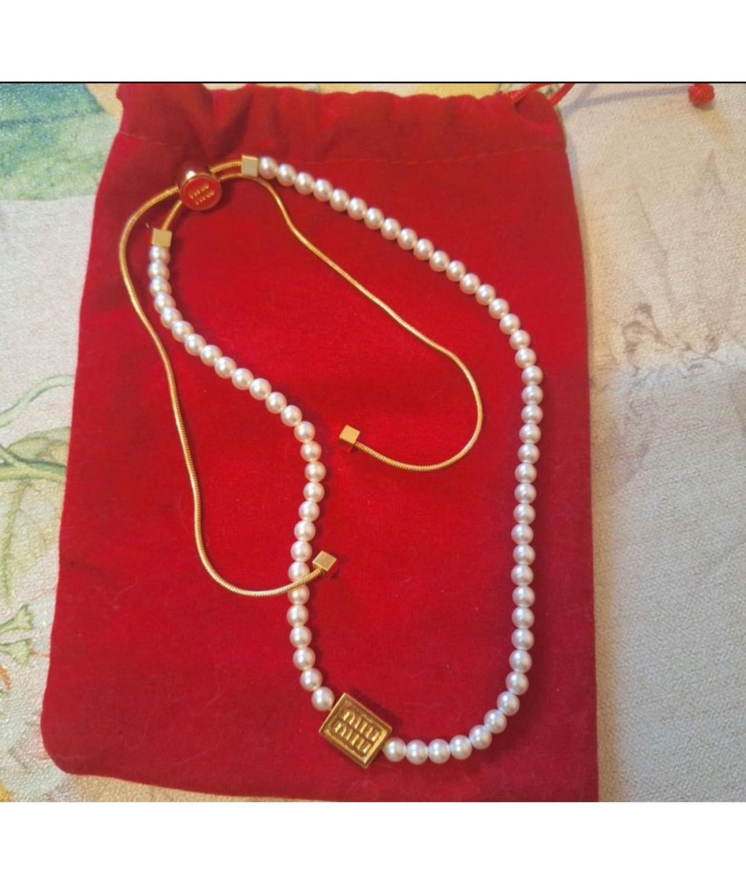 MIU MIU Золотое металлическое колье, фото 4