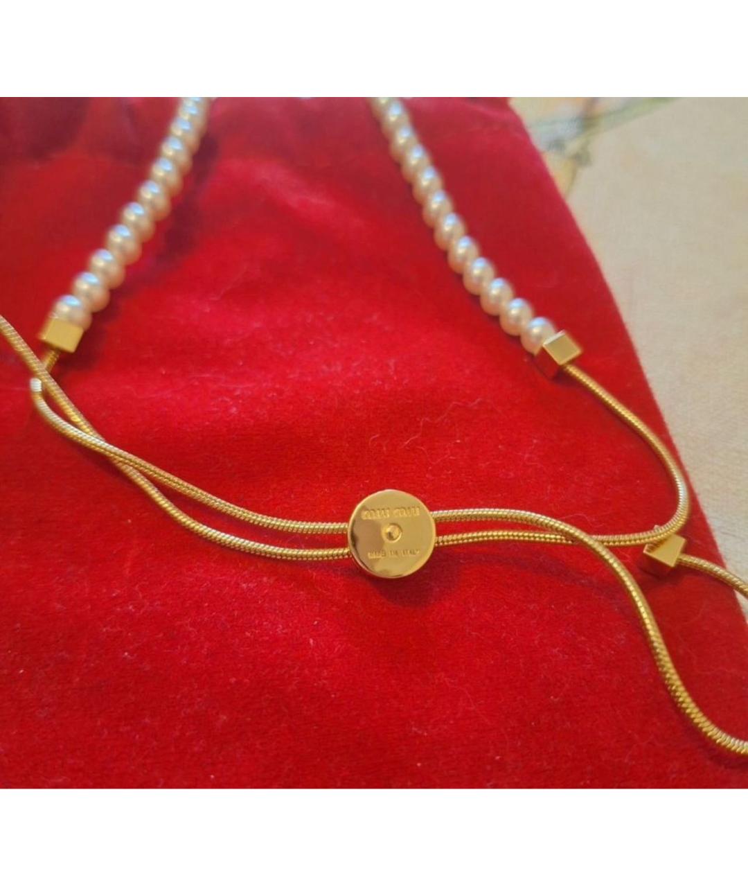 MIU MIU Золотое металлическое колье, фото 2