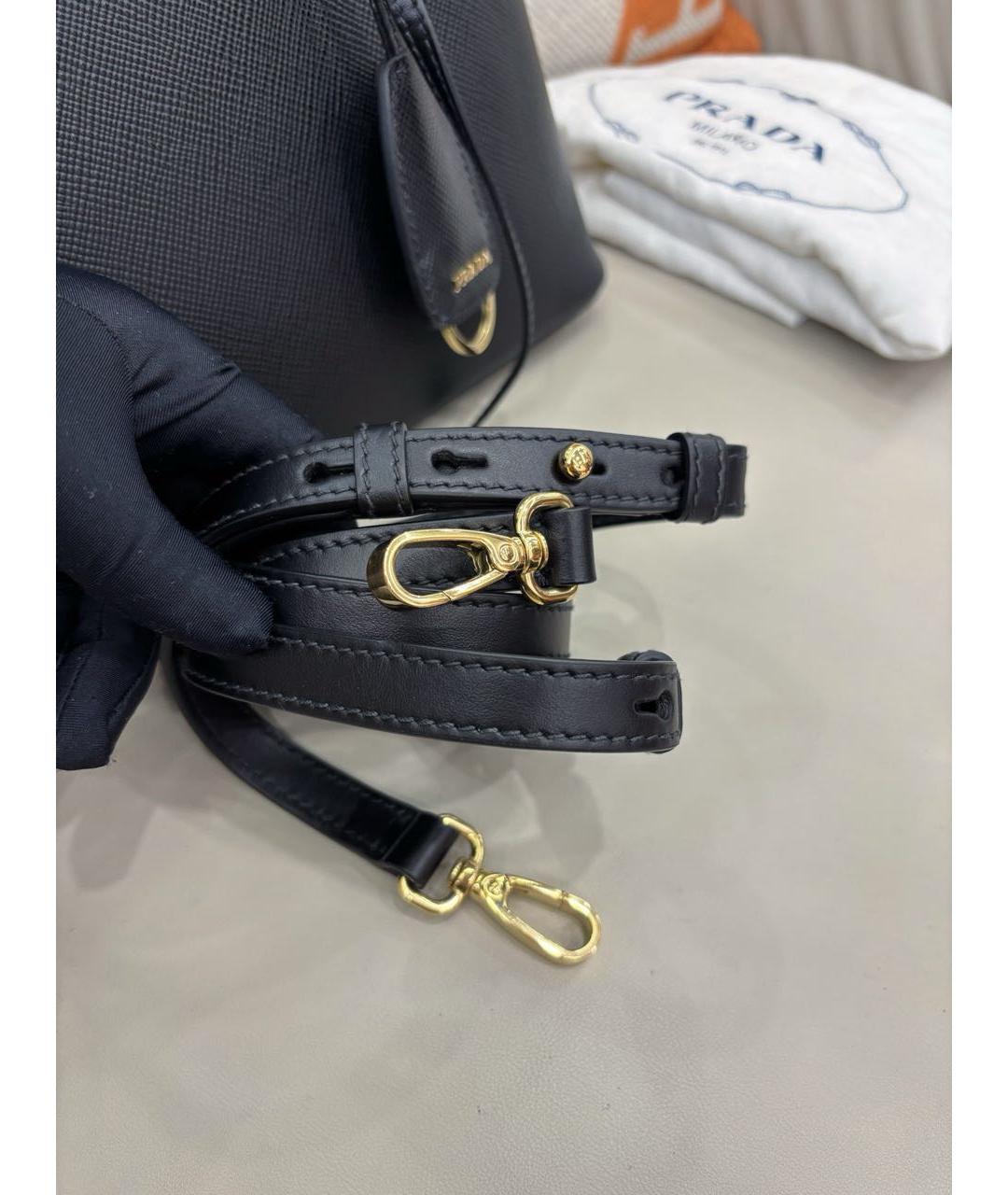PRADA Черная кожаная сумка с короткими ручками, фото 6