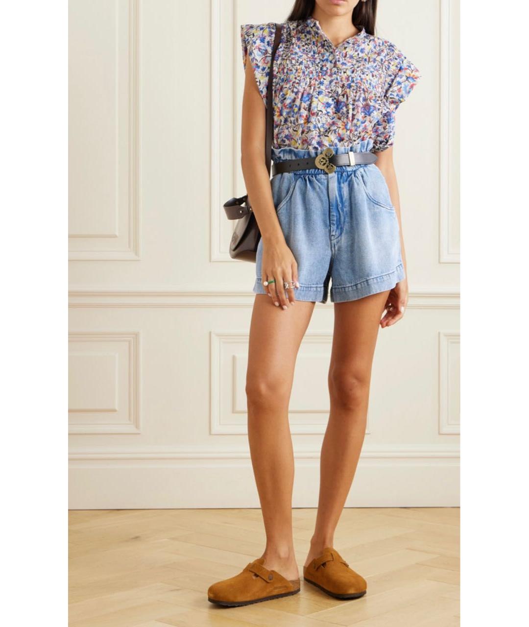 ISABEL MARANT ETOILE Голубые вискозные шорты, фото 7