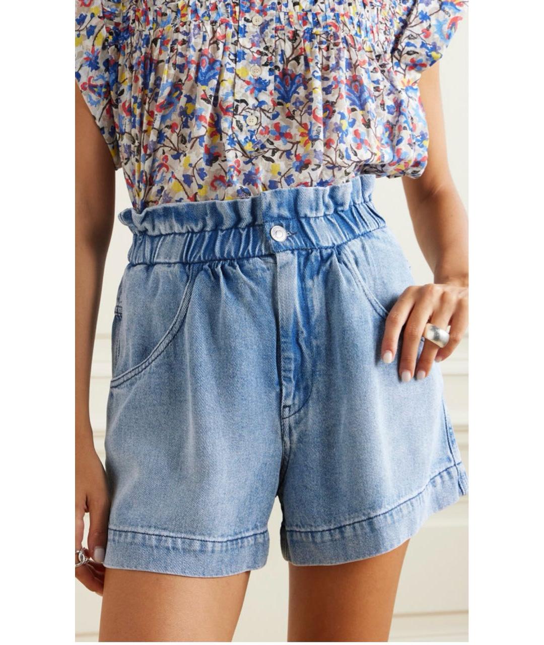 ISABEL MARANT ETOILE Голубые вискозные шорты, фото 6