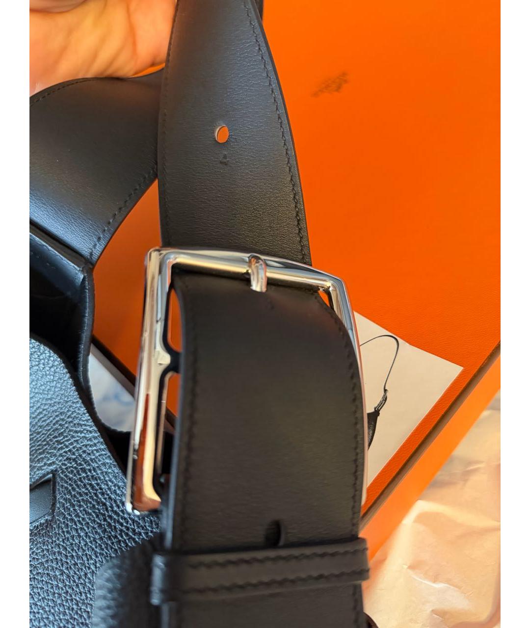 HERMES Черная кожаная сумка через плечо, фото 7
