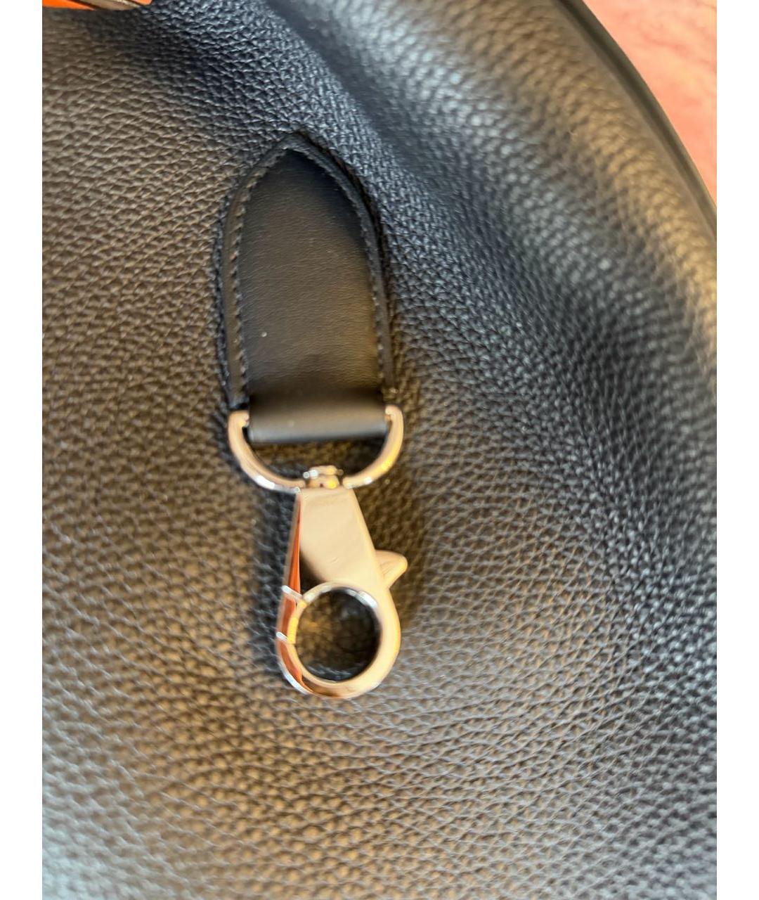 HERMES Черная кожаная сумка через плечо, фото 6