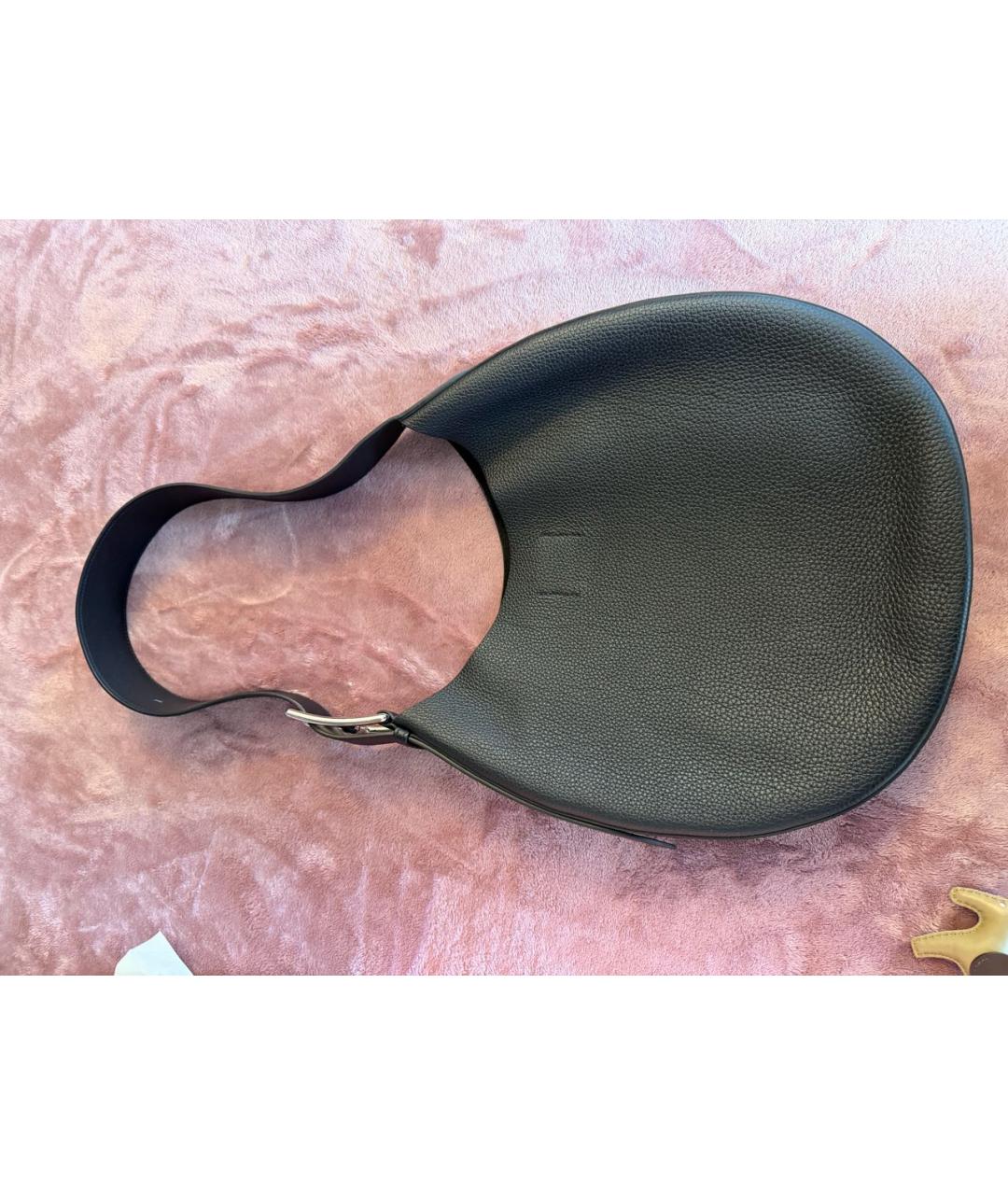 HERMES Черная кожаная сумка через плечо, фото 3