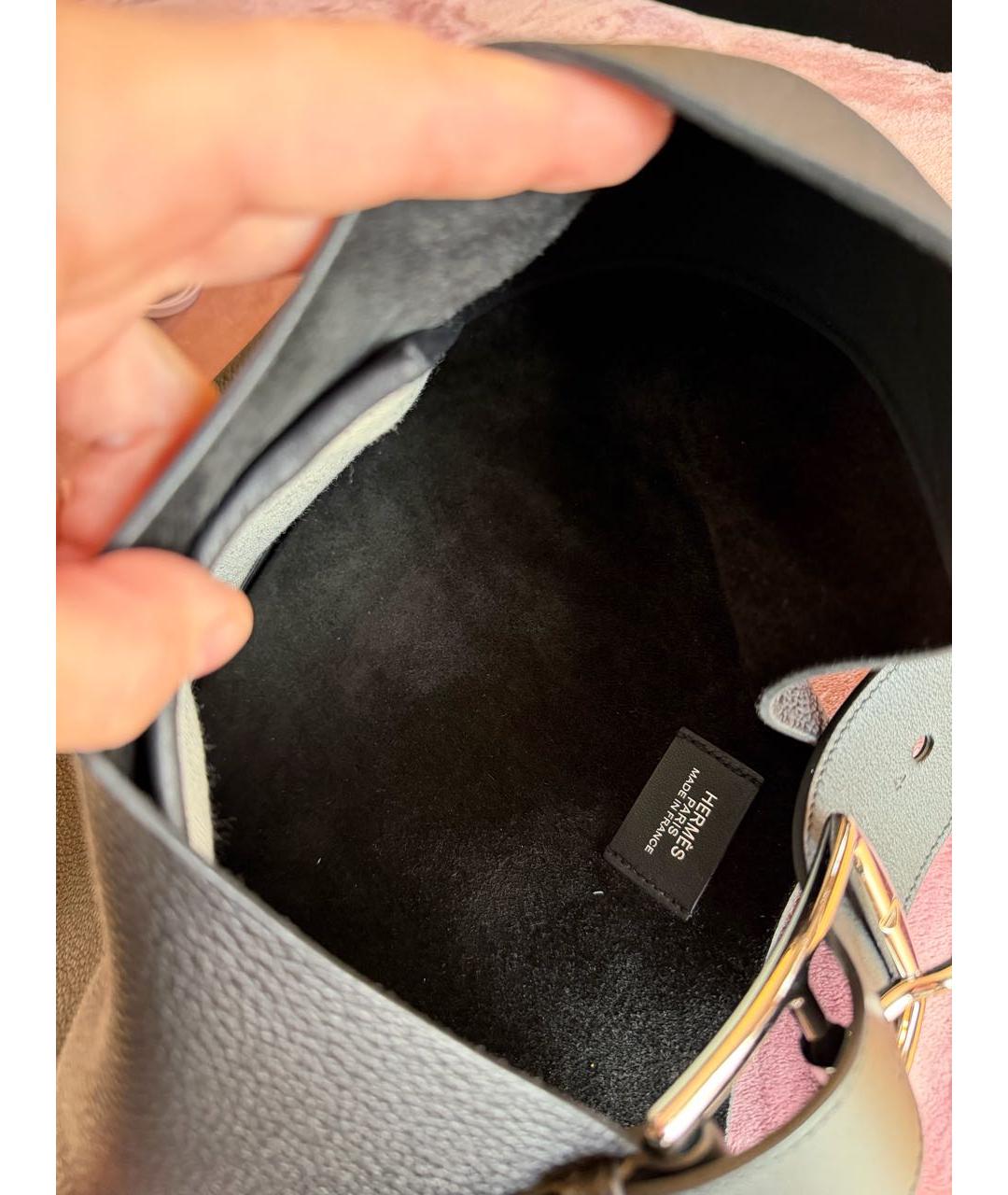 HERMES Черная кожаная сумка через плечо, фото 8