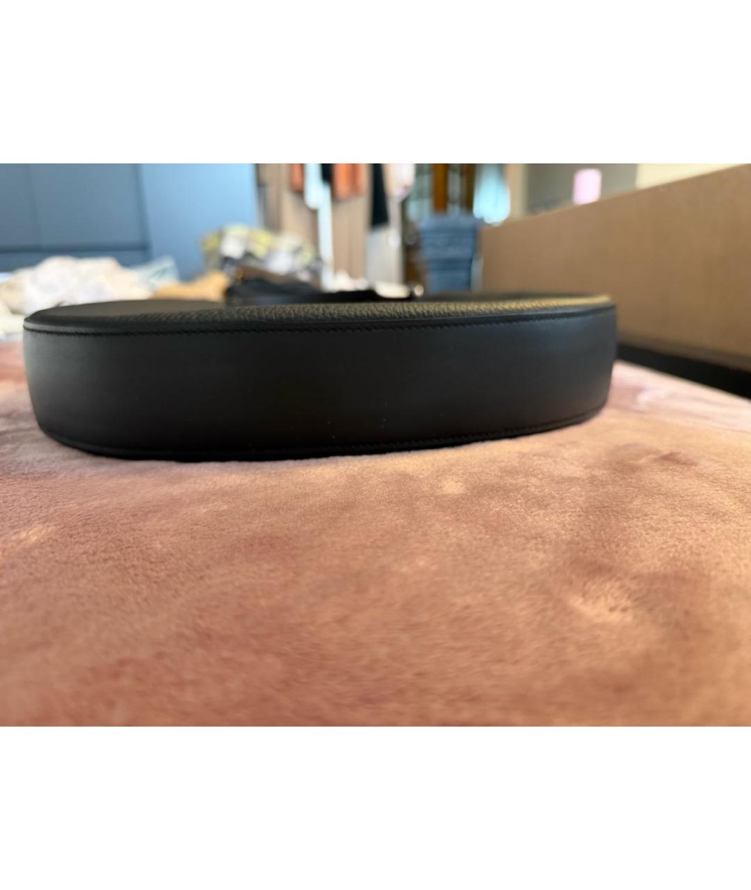 HERMES Черная кожаная сумка через плечо, фото 4