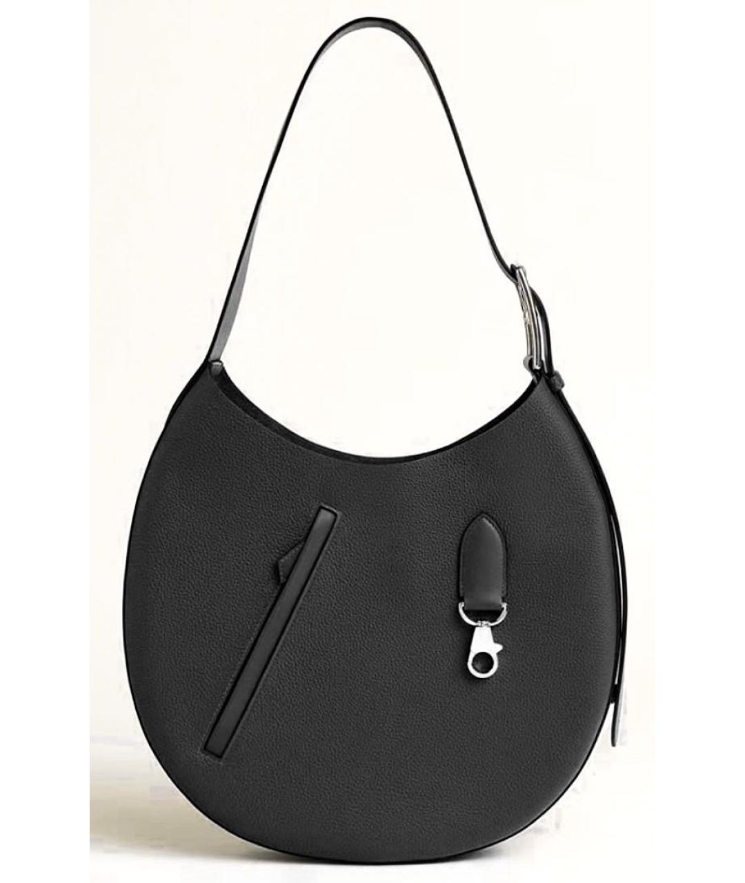 HERMES Черная кожаная сумка через плечо, фото 9