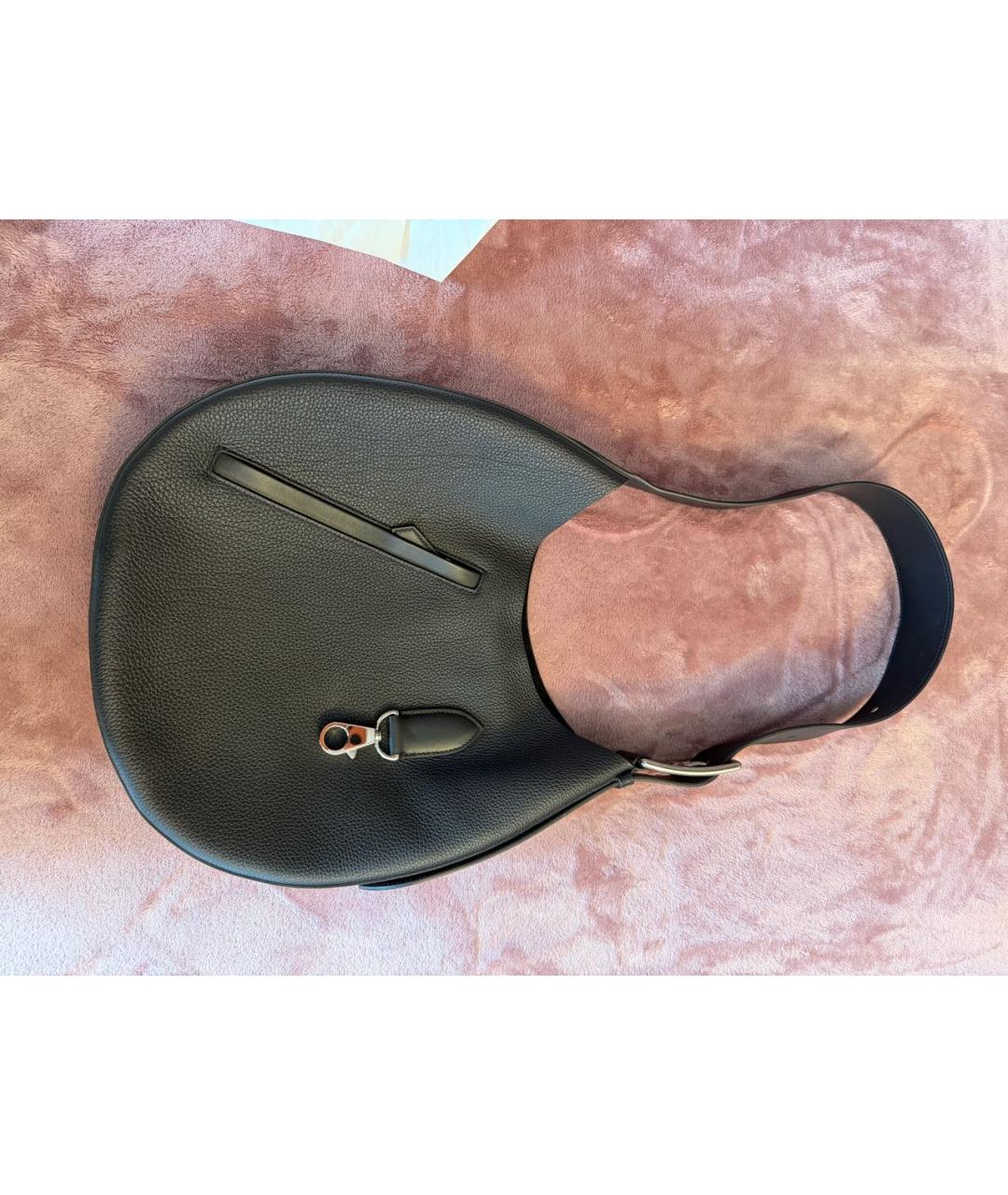 HERMES Черная кожаная сумка через плечо, фото 2