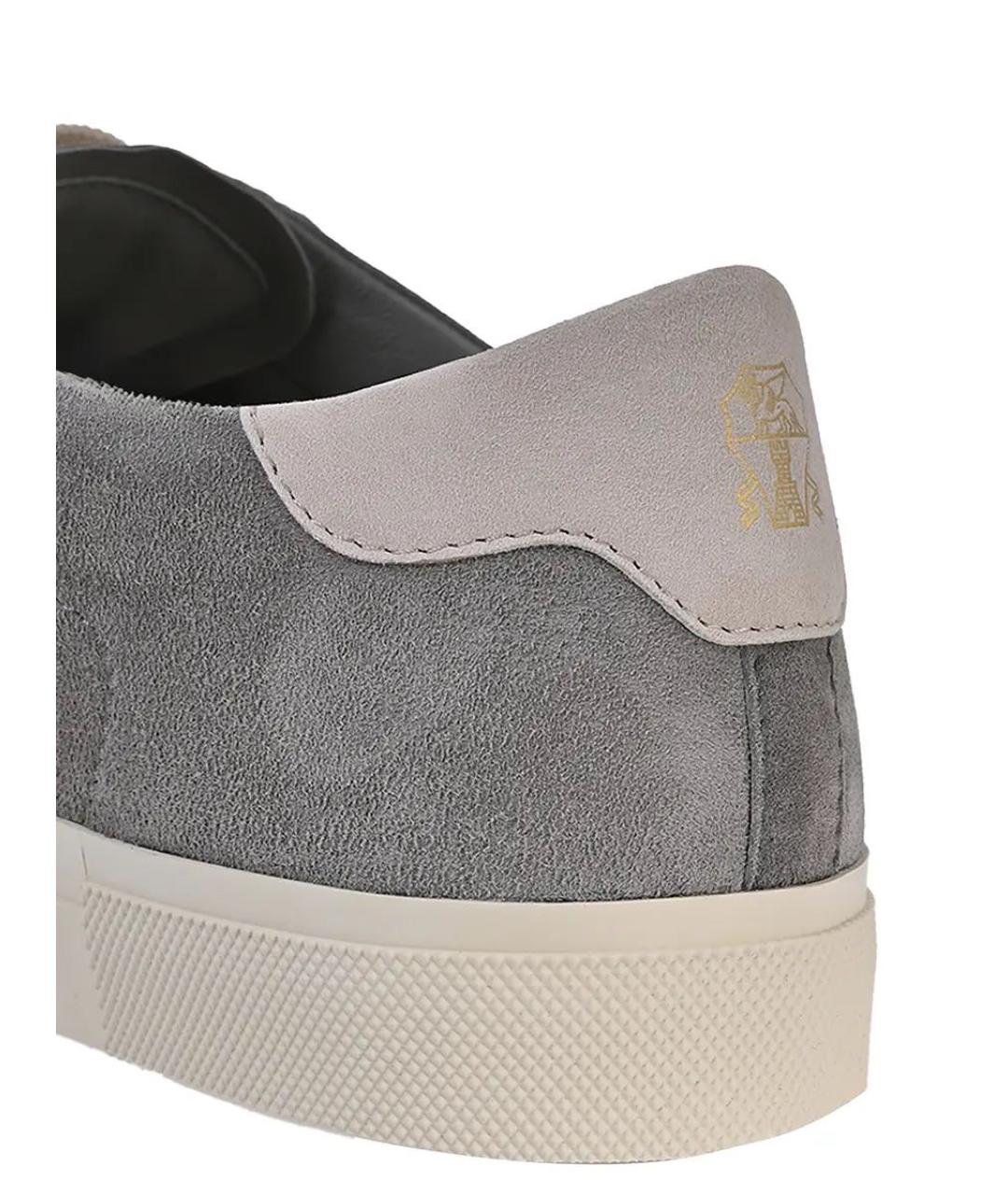 BRUNELLO CUCINELLI Серые замшевые низкие кроссовки / кеды, фото 5