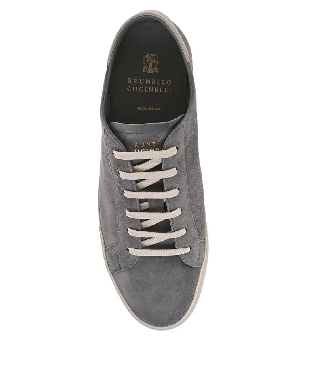 BRUNELLO CUCINELLI Серые замшевые низкие кроссовки / кеды, фото 3