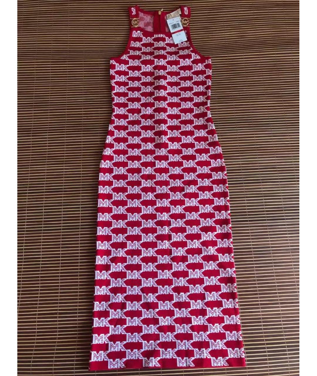 MICHAEL KORS Красное вискозное повседневное платье, фото 6