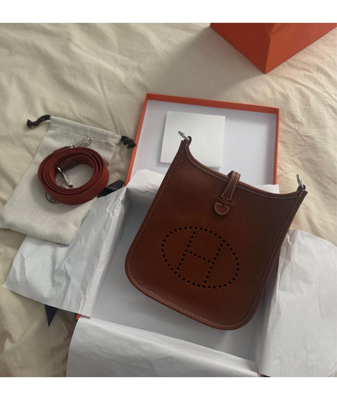 HERMES Коричневая кожаная сумка через плечо, фото 2