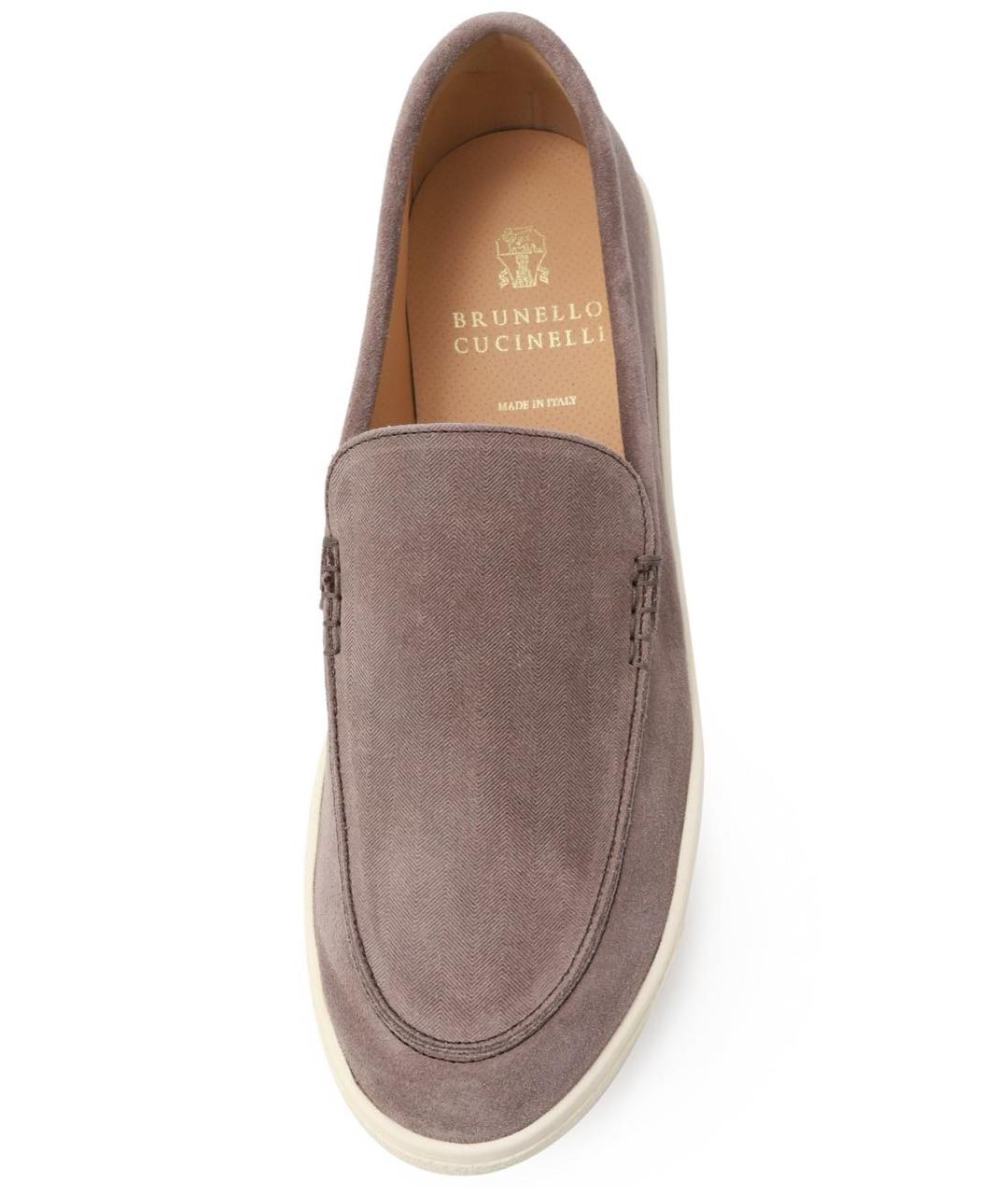 BRUNELLO CUCINELLI Коричневые замшевые лоферы, фото 3