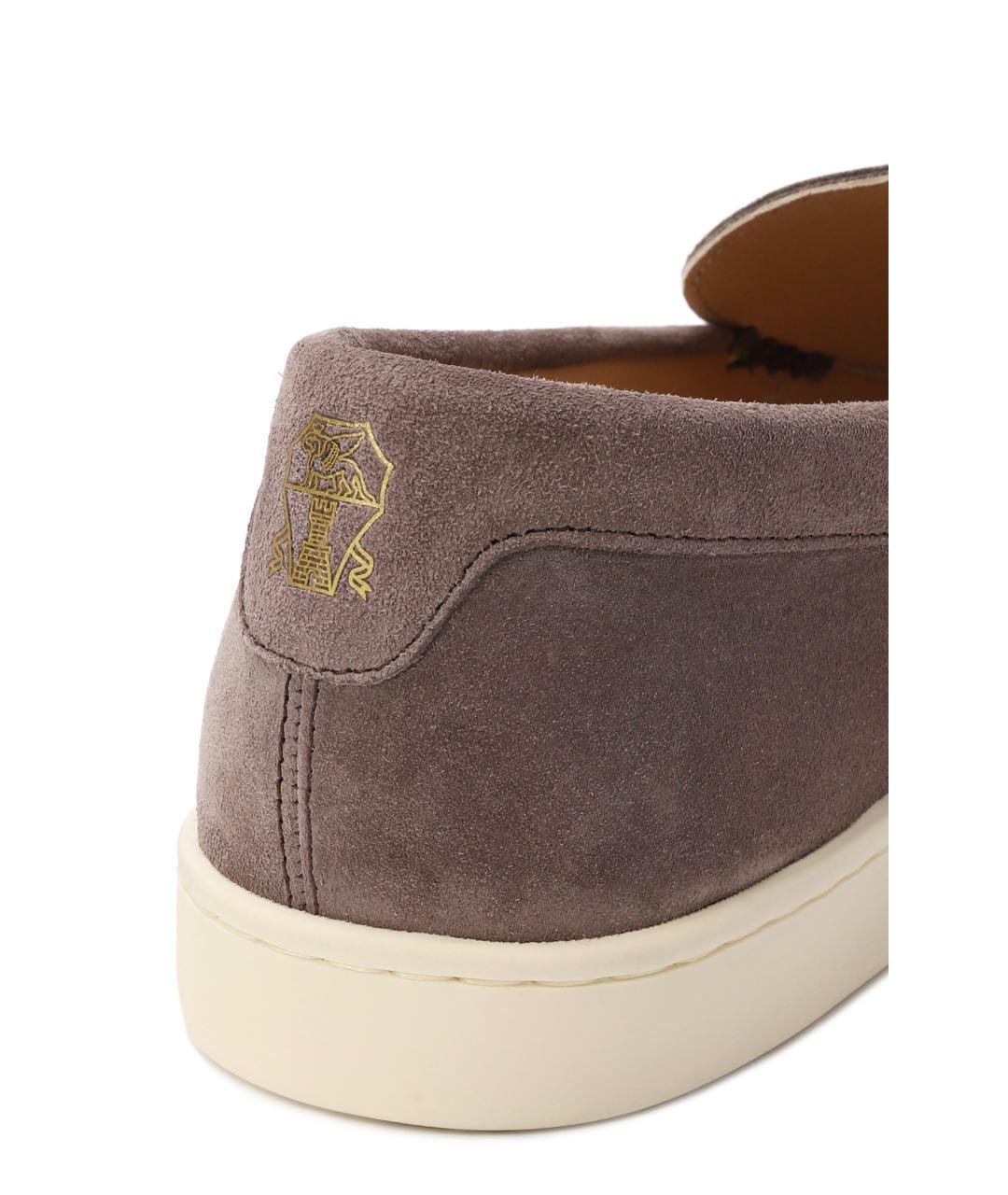 BRUNELLO CUCINELLI Коричневые замшевые лоферы, фото 5