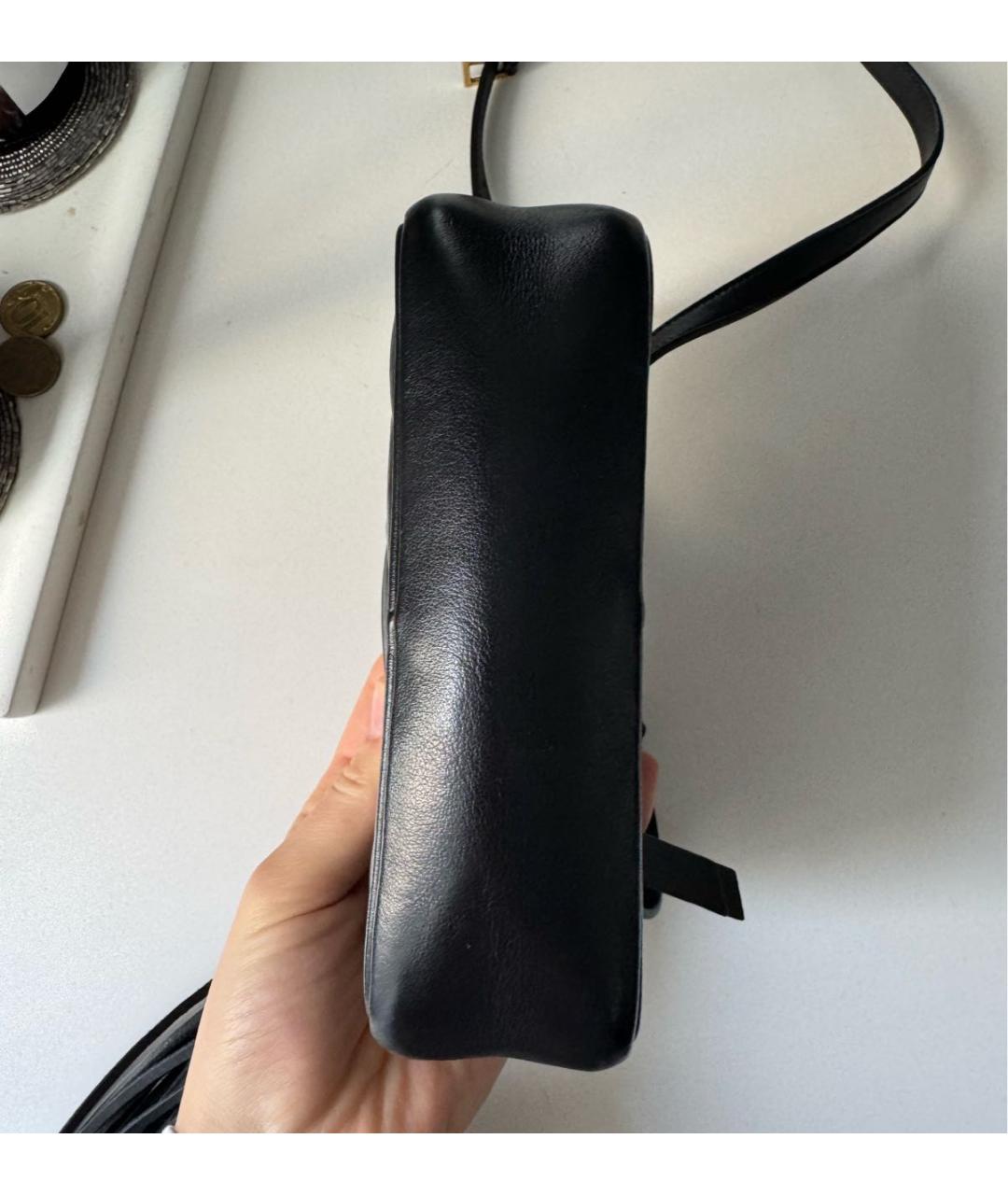 SAINT LAURENT Черная кожаная сумка через плечо, фото 6
