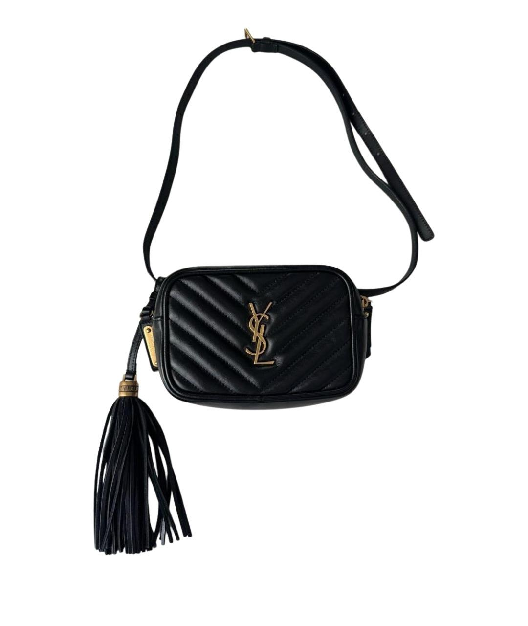 SAINT LAURENT Черная кожаная сумка через плечо, фото 1