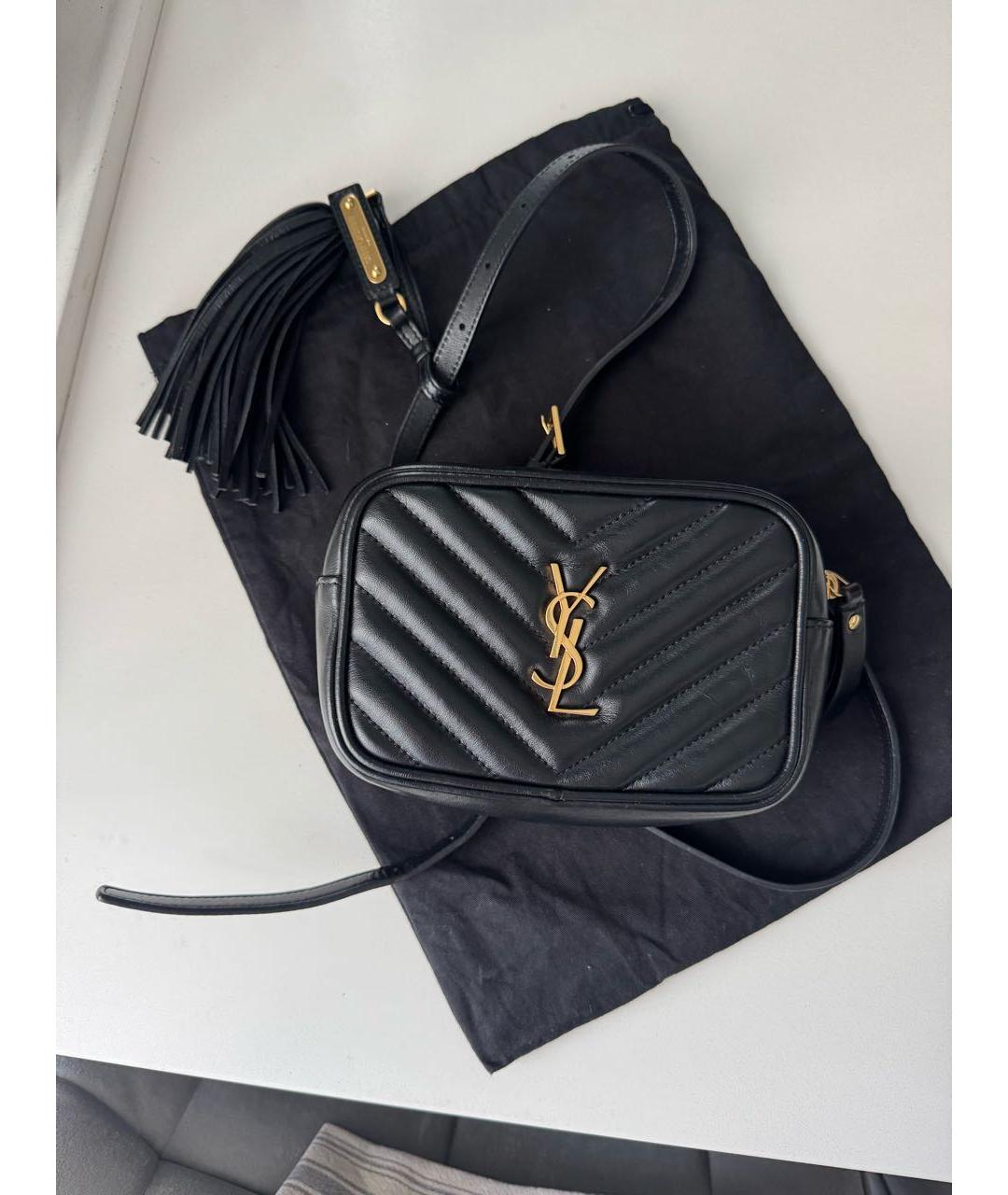 SAINT LAURENT Черная кожаная сумка через плечо, фото 8