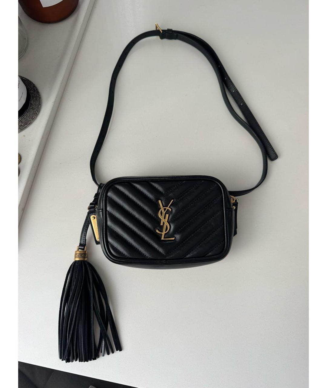 SAINT LAURENT Черная кожаная сумка через плечо, фото 9