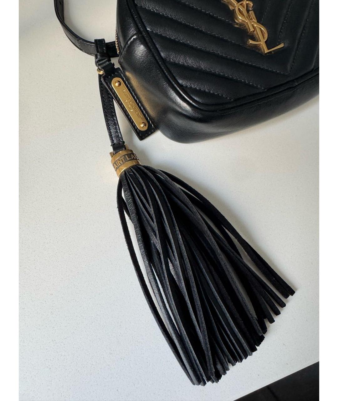 SAINT LAURENT Черная кожаная сумка через плечо, фото 5