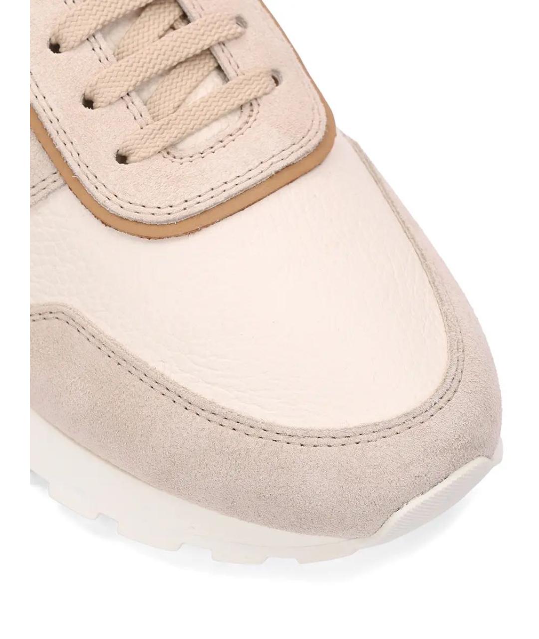BRUNELLO CUCINELLI Бежевые замшевые низкие кроссовки / кеды, фото 5