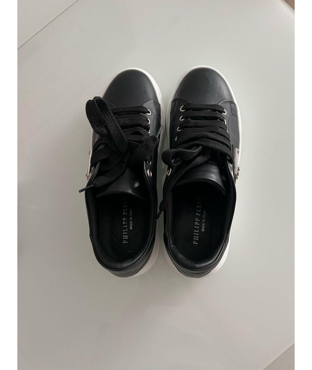 PHILIPP PLEIN Черные кожаные кеды, фото 6