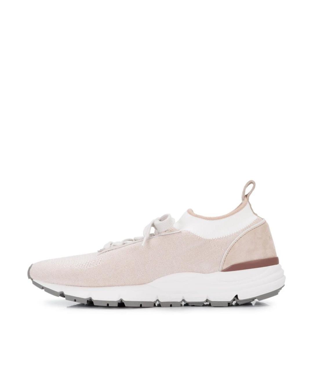 PESERICO Бежевые текстильные низкие кроссовки / кеды, фото 4