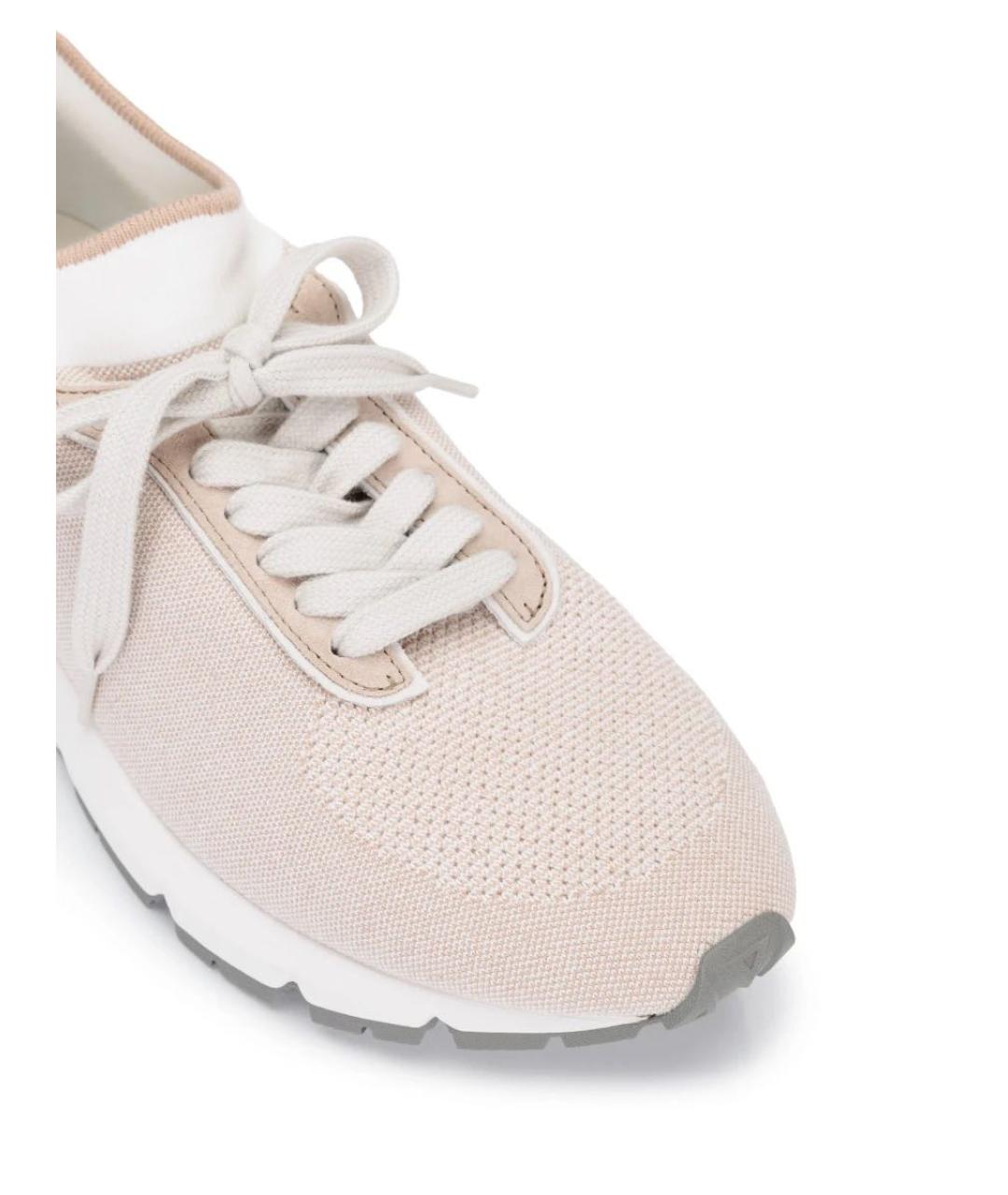 PESERICO Бежевые текстильные низкие кроссовки / кеды, фото 6