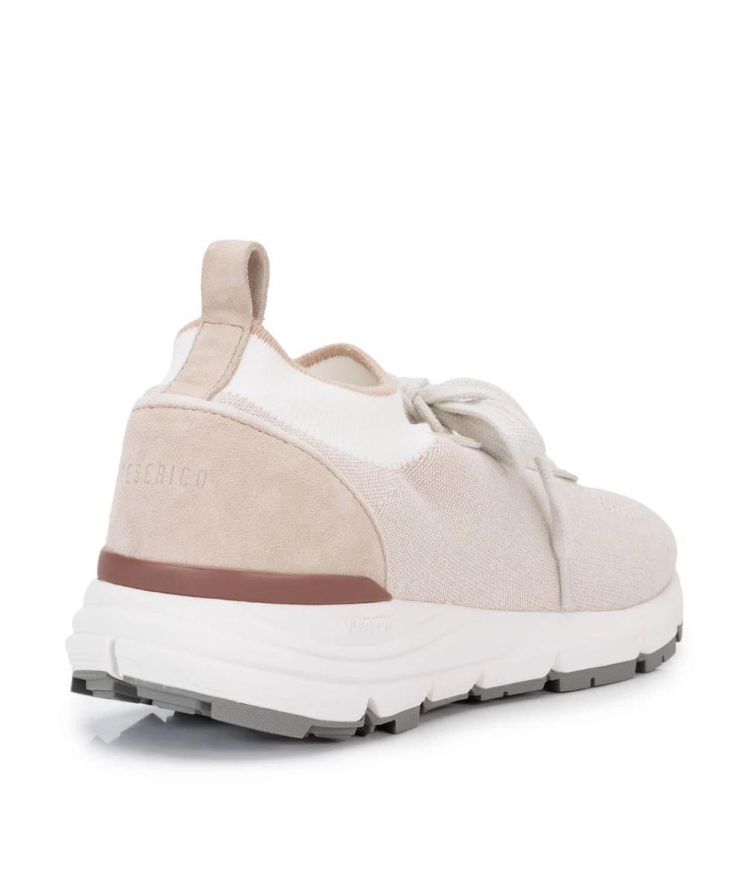PESERICO Бежевые текстильные низкие кроссовки / кеды, фото 5