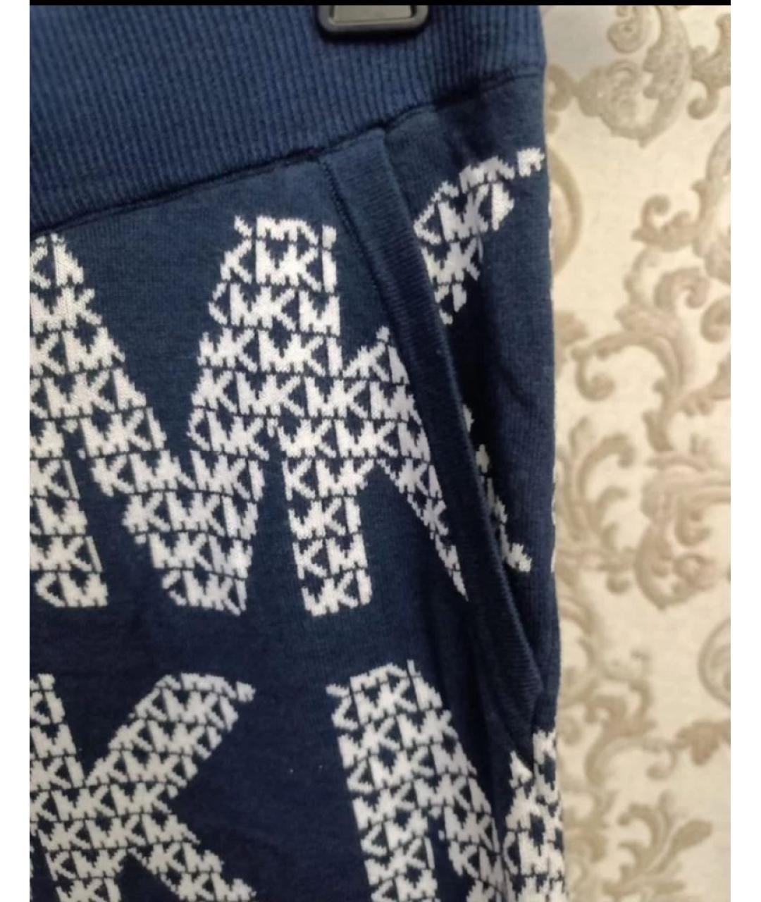 MICHAEL KORS Синие вискозные спортивные брюки и шорты, фото 4