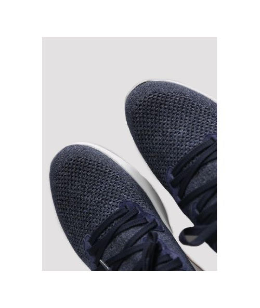 BRUNELLO CUCINELLI Синие текстильные низкие кроссовки / кеды, фото 4