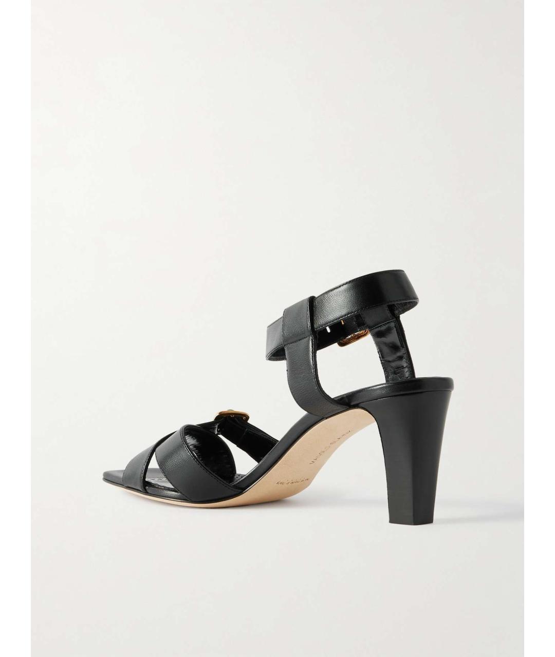 MANOLO BLAHNIK Черные кожаные босоножки, фото 8