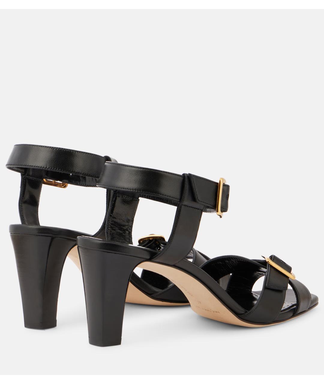 MANOLO BLAHNIK Черные кожаные босоножки, фото 7