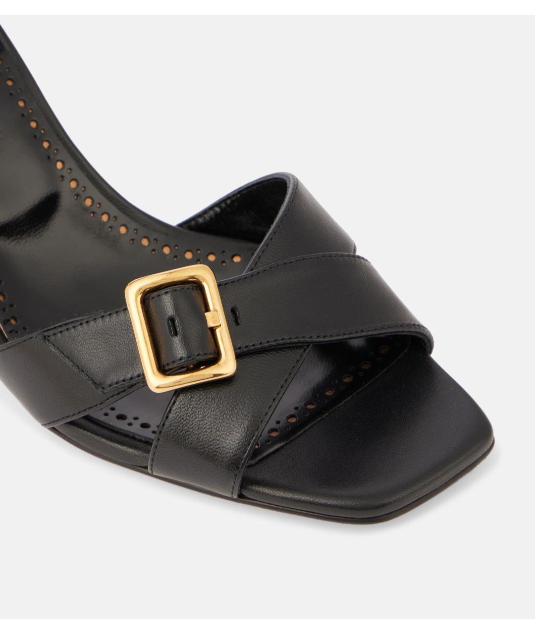 MANOLO BLAHNIK Черные кожаные босоножки, фото 6