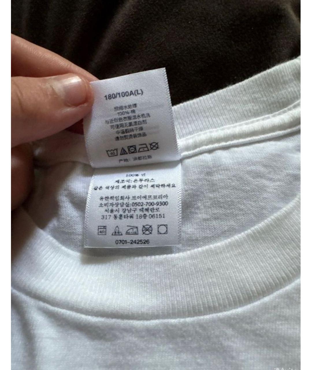 SUPREME Белая хлопковая футболка, фото 3