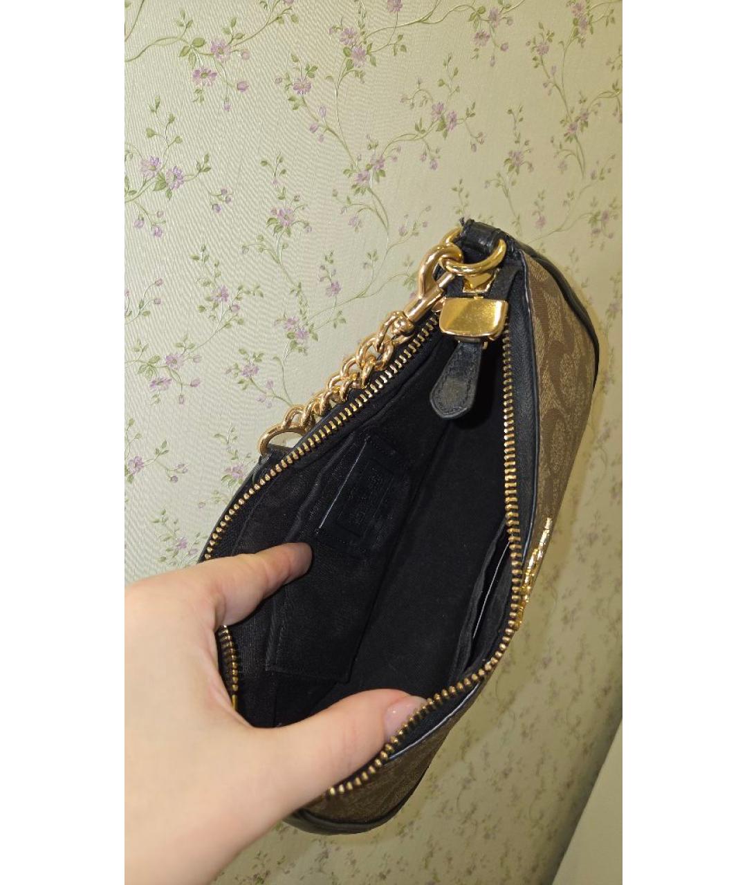 COACH Коричневая сумка с короткими ручками, фото 4