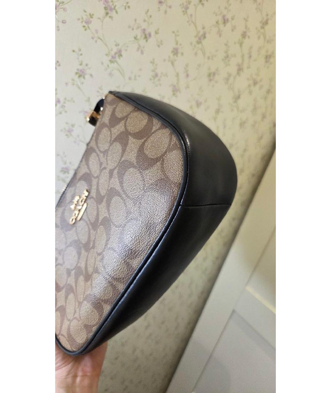 COACH Коричневая сумка с короткими ручками, фото 3