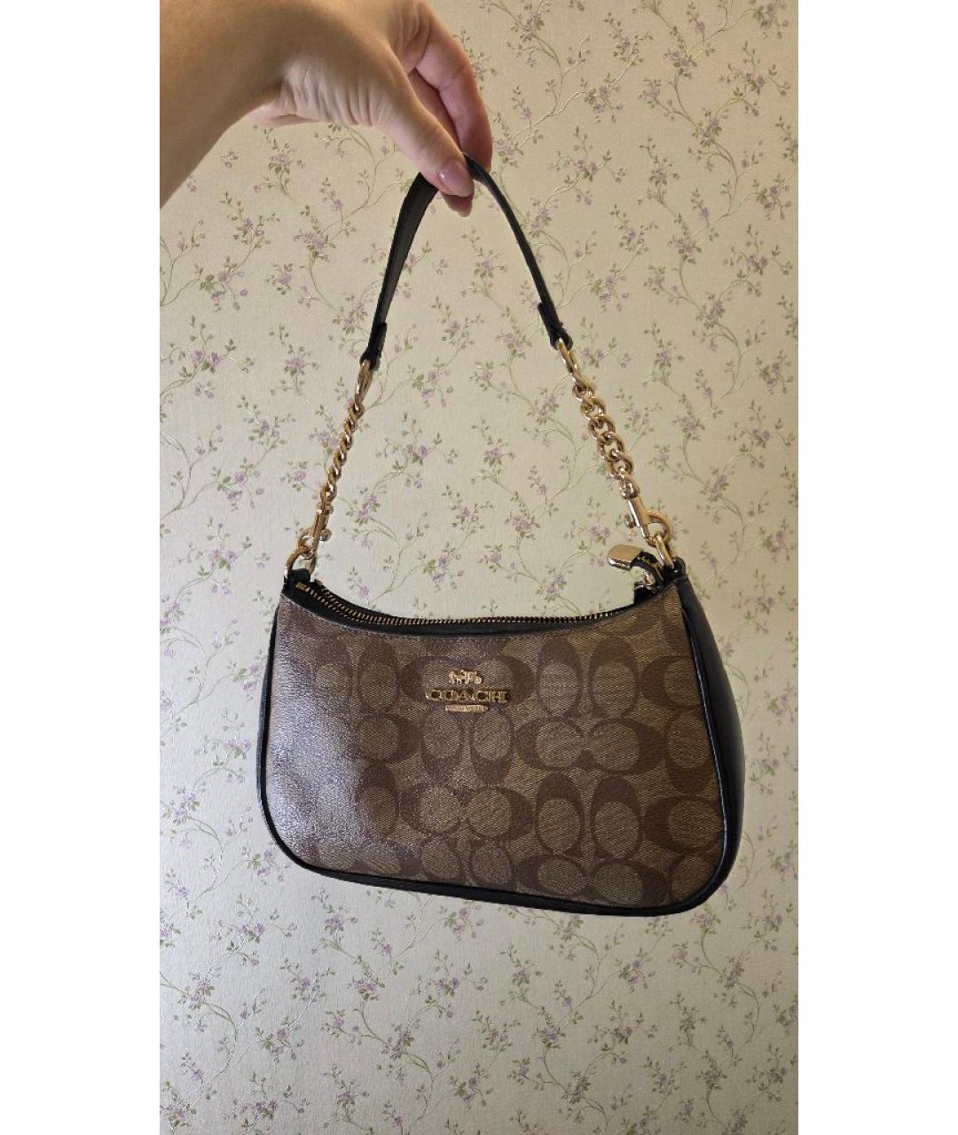 COACH Коричневая сумка с короткими ручками, фото 8
